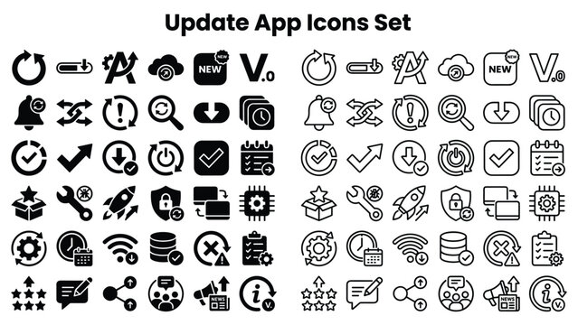Updating App Icons Set for Modern Technology and Business Applications