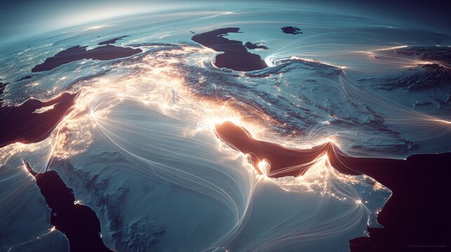 A strategic overview: drone's view of iran&acirc;&euro;&trade;s devastation. Network connectivity. Iran at war: drone perspective captures the conflict. Social networking. Network communication.