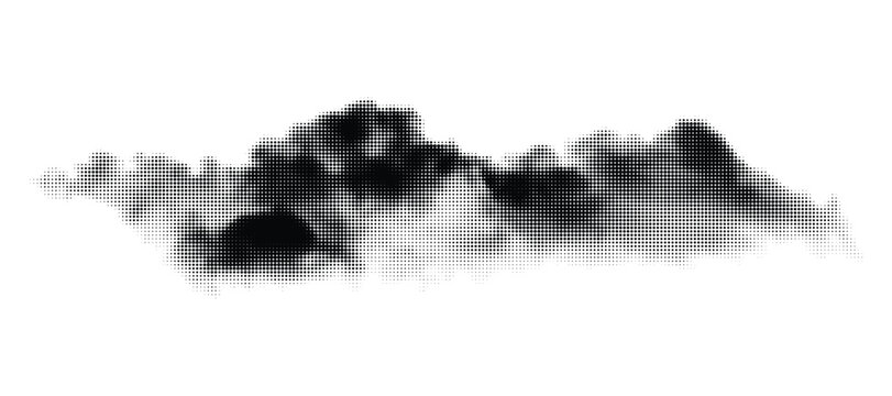 Black dot pattern mountain shape as creative graphic element vector