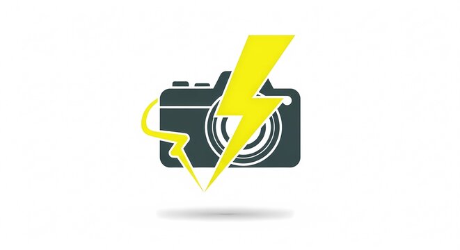 Camera Flash Icon Symbolizing Photography and Energy.