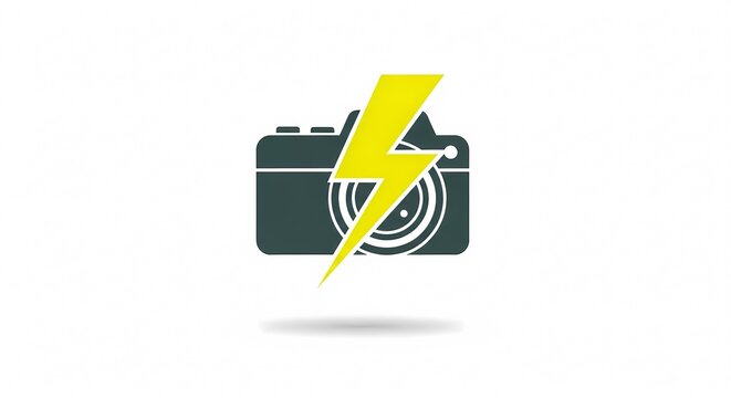 Camera Flash Icon Symbolizing Photography and Technology.