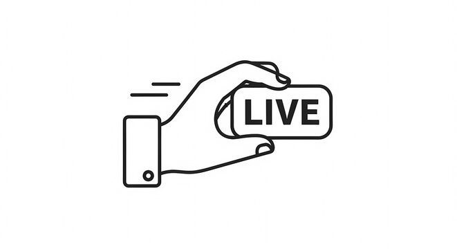 Hand Holding a Card with the Word LIVE Written on It.