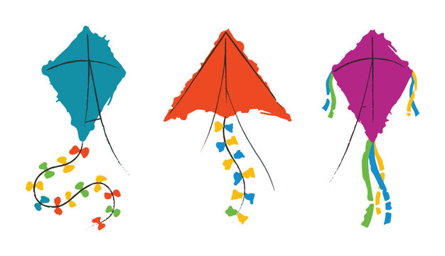 Outdoor recreation toys, summer leisure activity, kites set