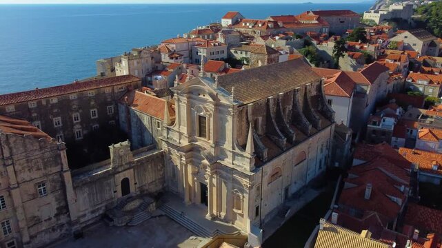 St ignatius church aerial view in dubrovnik old town croatia