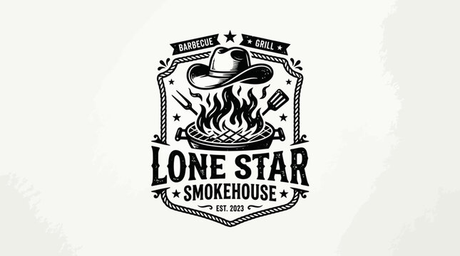Lone Star Smokehouse Logo Design.