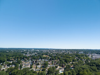 Fototapeta premium Aerial view suburban residential community from above