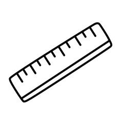 Fototapeta premium Hand drawn straight ruler icon doodle vector measuring tool element