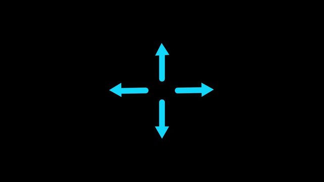 Four arrows corner four arrows expand Outline icon animation.arrows all directions icon.arrow icon in trendy flat icon.minimalist icon composed .