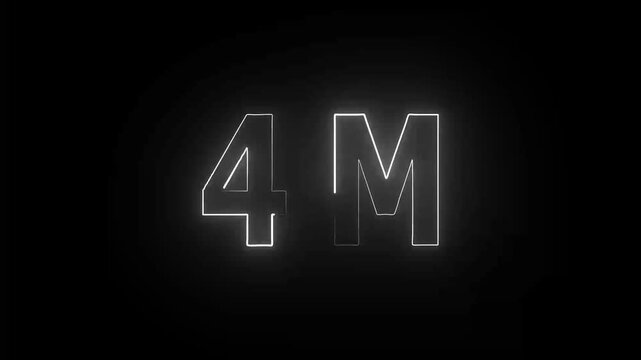  '4M' logo inside, perfect for minimalist branding videos, digital effects, and professional video openers.