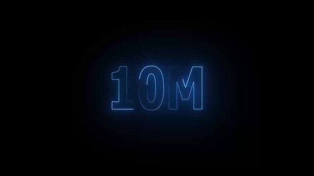 Colorful lights form luminous numeral 10m Fiery style 4k animation. rs_1510