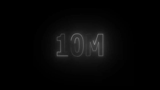 Colorful lights form luminous numeral 10m Fiery style 4k animation. rs_1510