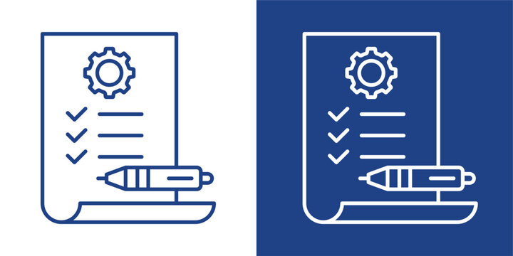 Specification Blue And White Icon Style Collection