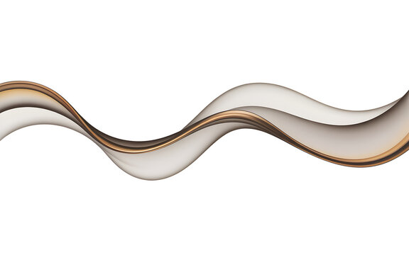 Translucent golden brown wave flowing with soft light during a gentle motion isolated on transparent background