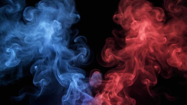 Network security breach and cyber attack concept. Glowing red and blue data packets moving through dark fiber optic cables. Hacker intrusion detection in digital infrastructure.