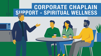 Naklejka premium Corporate Chaplain Providing Spiritual Wellness Support to Employees
