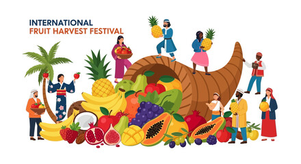Naklejka premium International Fruit Harvest Festival Celebration Illustration