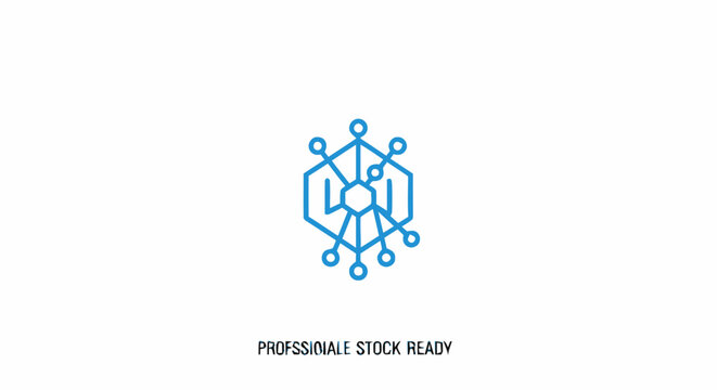 Abstract blue technology network icon representing digital connection and data communication.