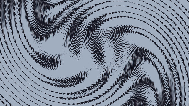 Abstract Swirl Pattern with Ripples and Waves in Monochrome