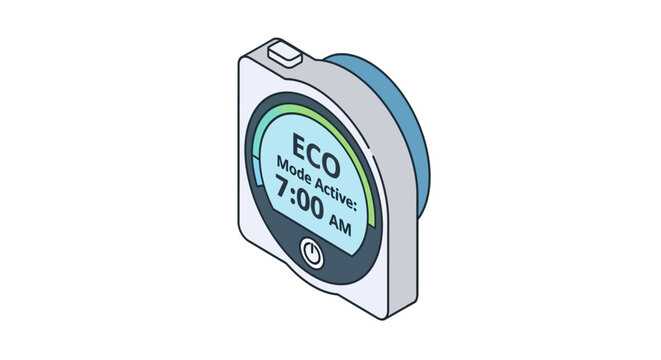 Eco mode active digital timer device icon vector illustration