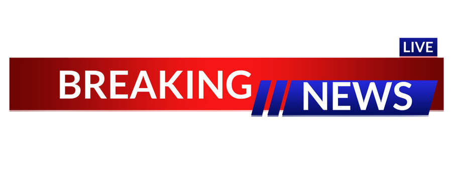 Red and Blue Live Breaking News Banner Template, Dynamic Red and Blue News Headline Banner Template
