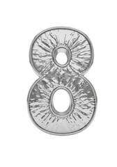 Naklejka premium Sleek metallic number eight with marbled texture design element