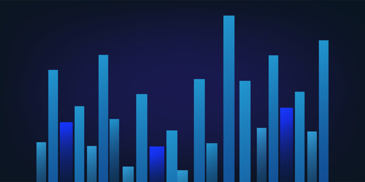 Abstract blue gradient with business growth graph or profitable investment concept