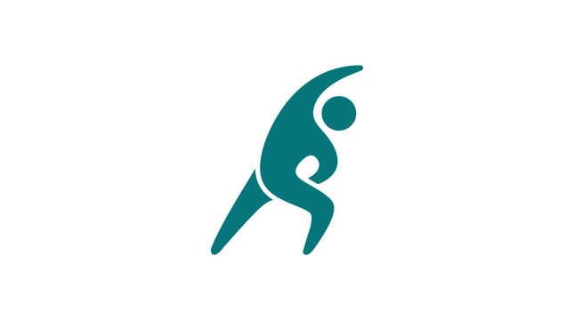 Teal athletic person logo design.
