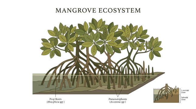 Mangrove Ecosystem Illustration