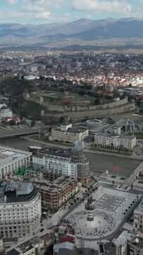 Skopje City Aerial View