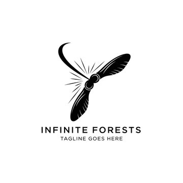 Minimalist samara icon for eco-friendly, forestry, or sustainable business identities.
