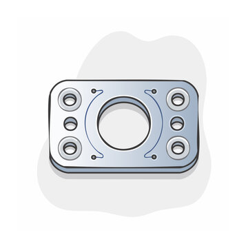 Flat design gear icon isolated