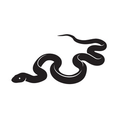 Fototapeta premium A clean and minimalist black silhouette of a slithering snake