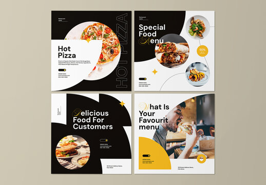 Food Social Media Post Template Set