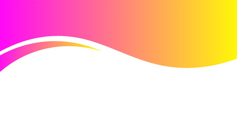 Fototapeta premium Vibrant pink and yellow abstract wave graphic element isolated on white background. Clean flowing curved layout template for modern beauty branding,