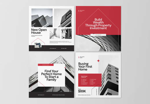 Real Estate Social Media Post Layout Design Template