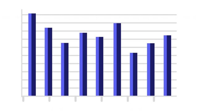 Bar Chart Data Visualization Abstract Blue Bars.