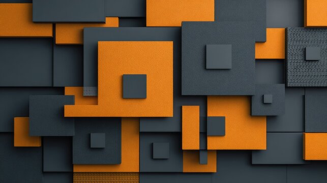 Overlapping three dimensional geometric panels present a modern abstract background design