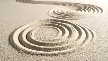 Naklejka premium Intricate Patterns Created in White Sand.