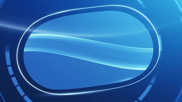 Futuristic blue digital interface with glowing circular elements