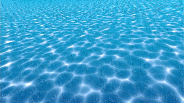 Realistic Blue Underwater Light Caustics and Sun Rays Background