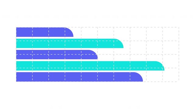 Modern Horizontal Bar Chart Infographic Animation.