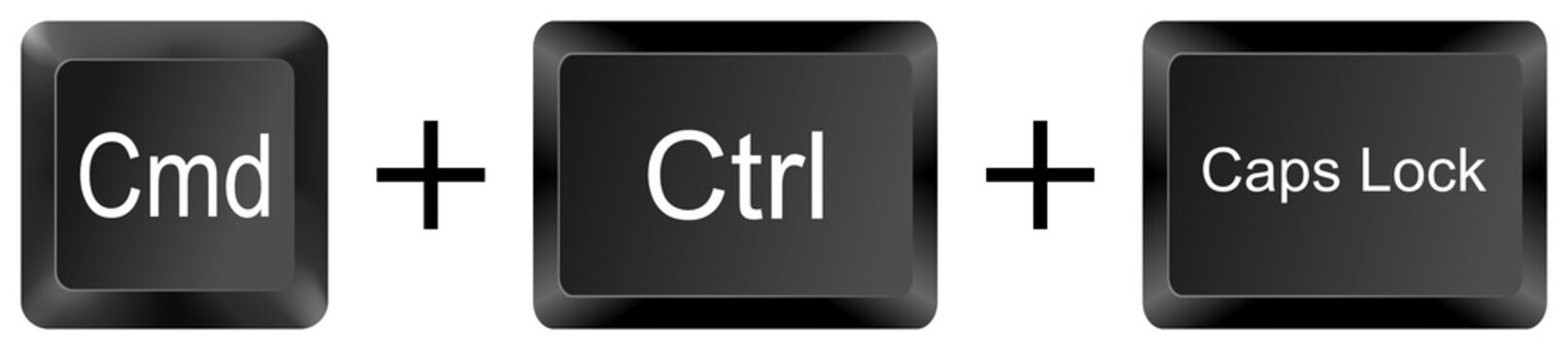 command control caps lock computer keyboard shortcut key button 3d icon symbol sign isolated on white background