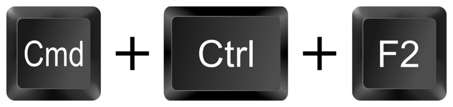 command control f2 computer keyboard shortcut key button 3d icon symbol sign isolated on white background