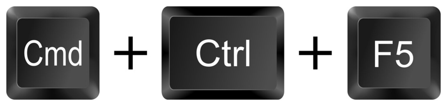 command control f5 computer keyboard shortcut key button 3d icon symbol sign isolated on white background