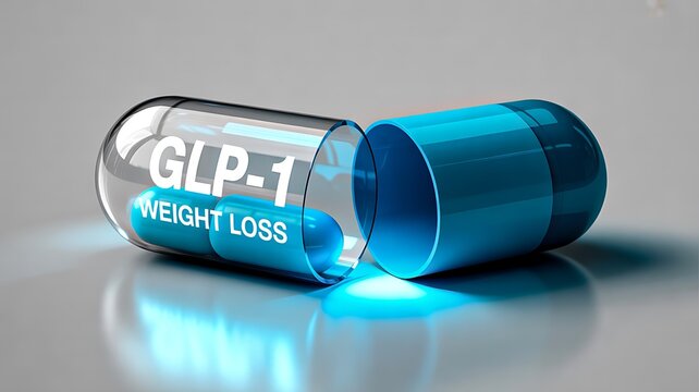 GLP-1 Weight Loss Drug and Obesity Treatment Concept