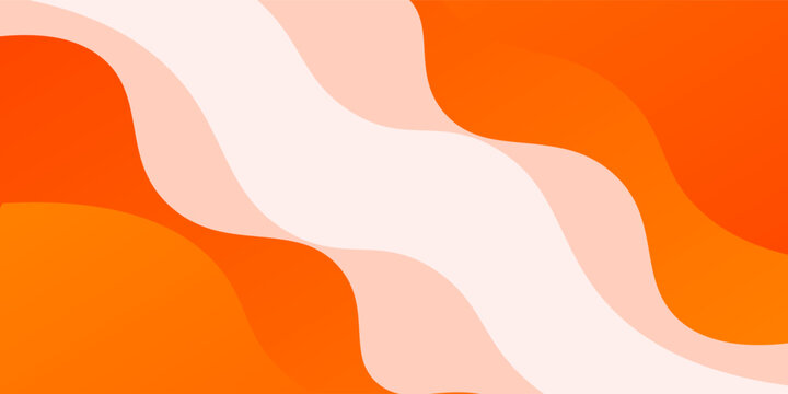 Abstract colorful bright white banner wit wave fluid orange color shapes pattern element concept design.