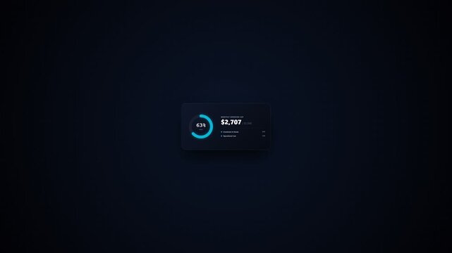 Futuristic digital hud with glowing blue circular progress indicator