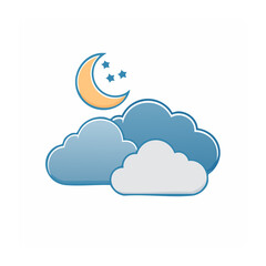Obraz premium Flat design smiling cloud with star