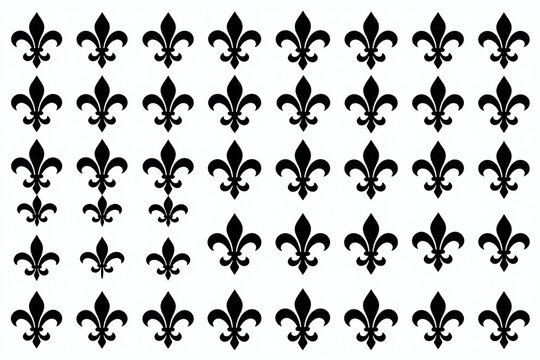 a black and white fleur de lis pattern on a white background