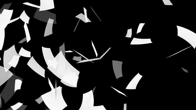 Sheets documents falling. Cinematic 3d rendering animation, White paper animation flying,
Blank paper sheets falling down, Drowned in Paperwork with too much Work. Blank white pages falling 